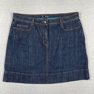 Boden Denim Mini Skirt Womens 18 Dark Wash Stretch Cotton 5-Pocket Classic